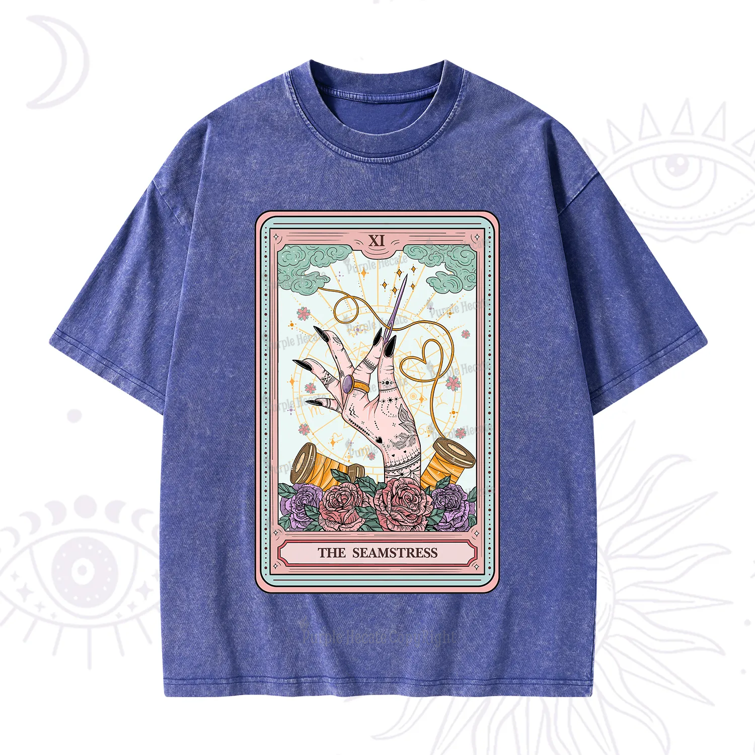 Purplehecate The Seamstress Tarot Washed T-Shirt
