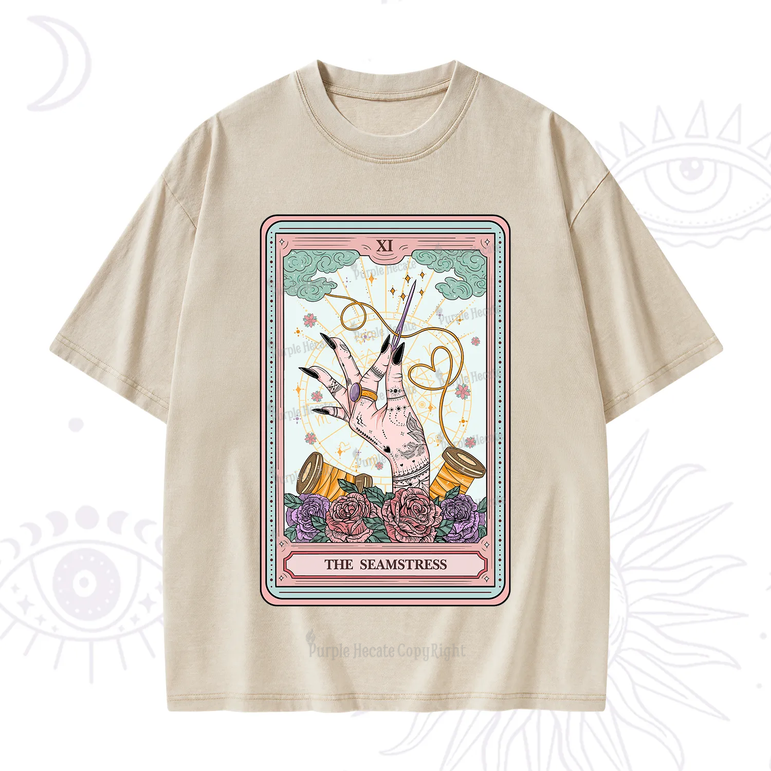 Purplehecate The Seamstress Tarot Washed T-Shirt