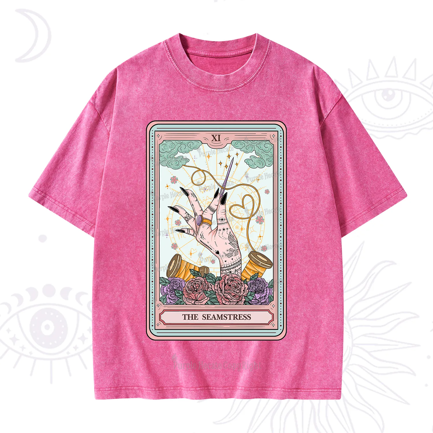 Purplehecate The Seamstress Tarot Washed T-Shirt