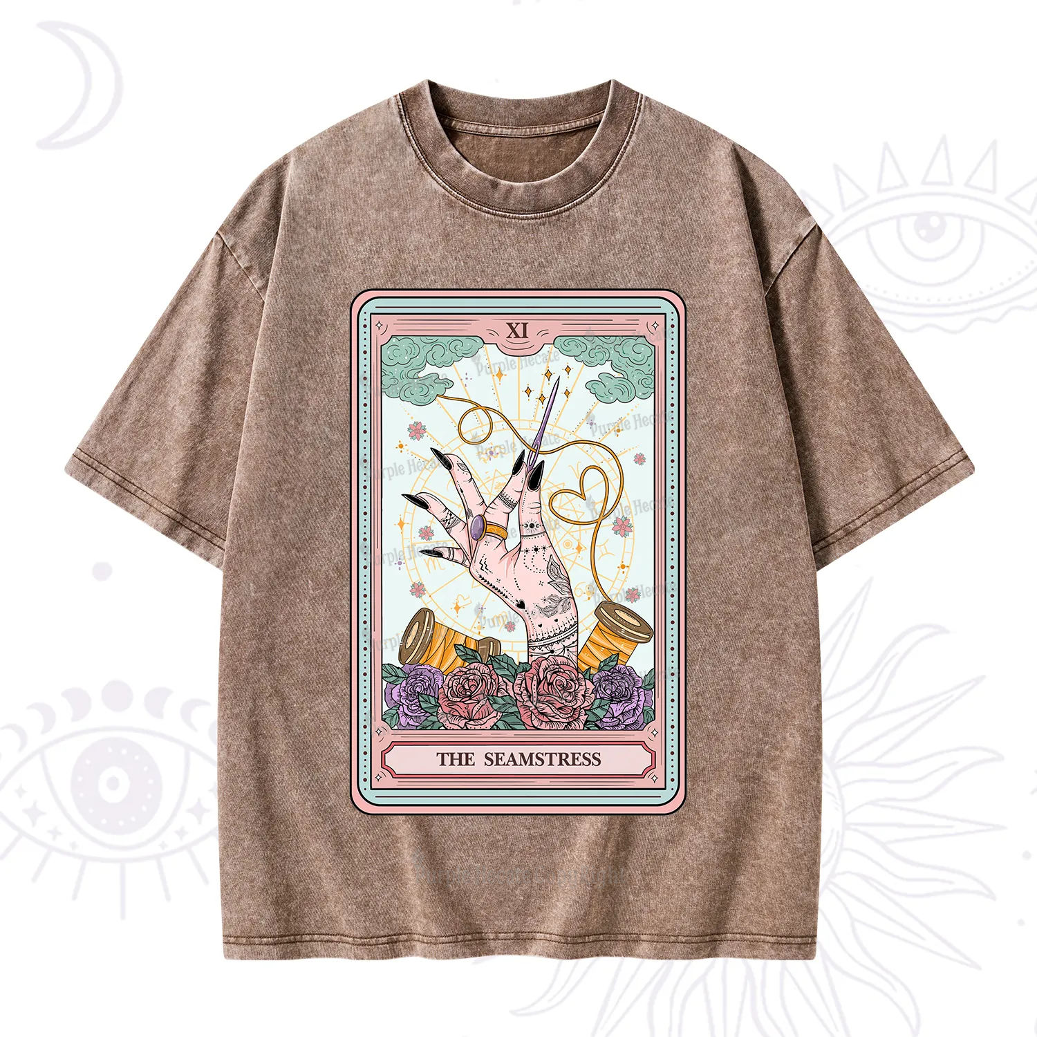 Purplehecate The Seamstress Tarot Washed T-Shirt