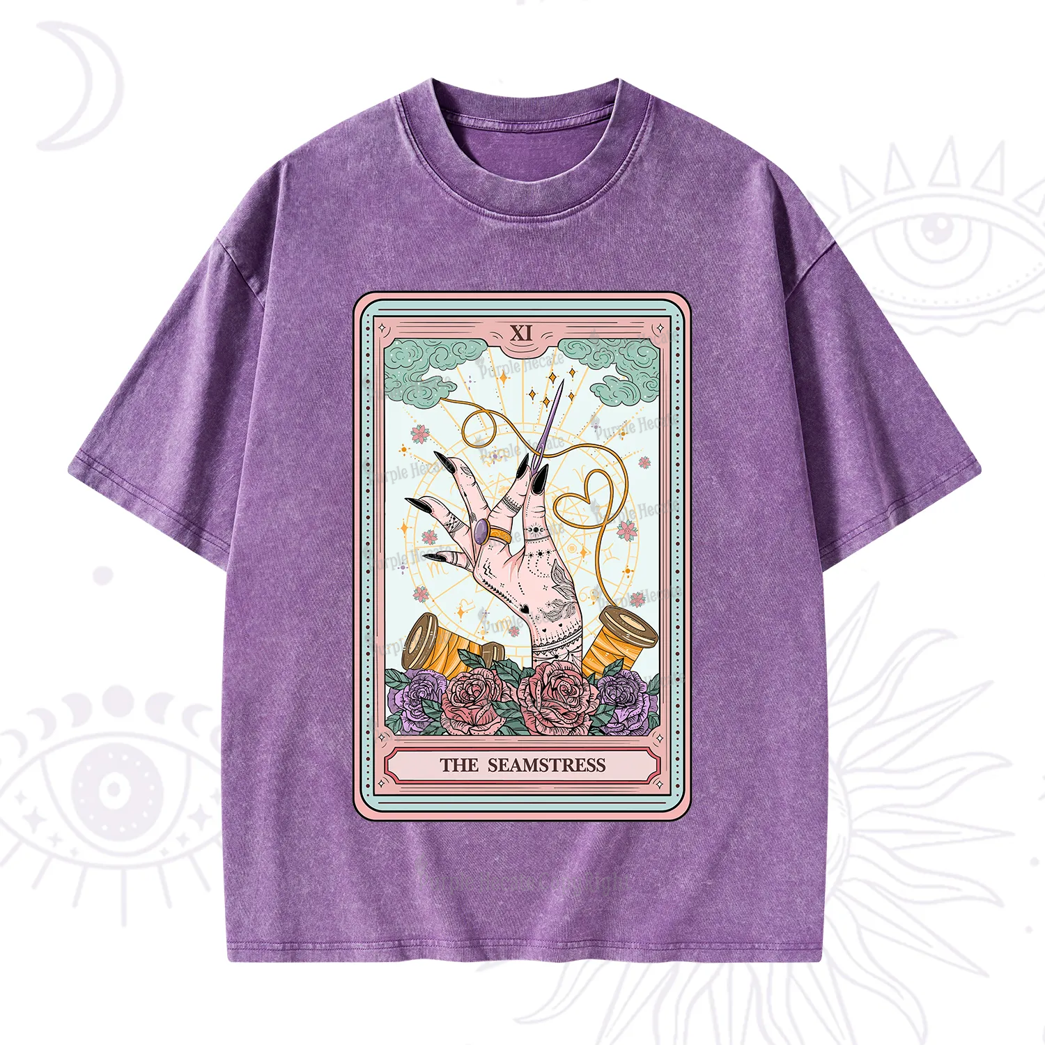 Purplehecate The Seamstress Tarot Washed T-Shirt