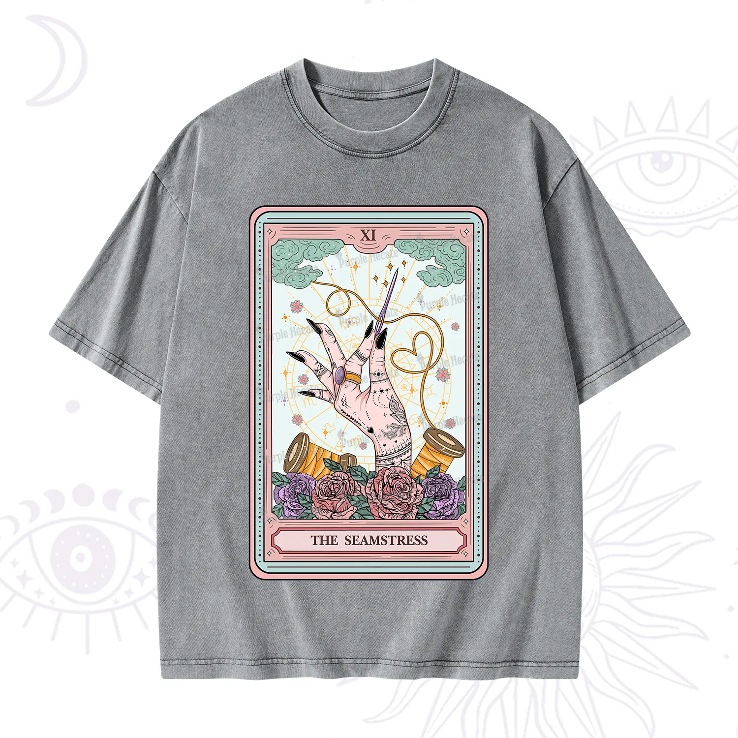 Purplehecate The Seamstress Tarot Washed T-Shirt