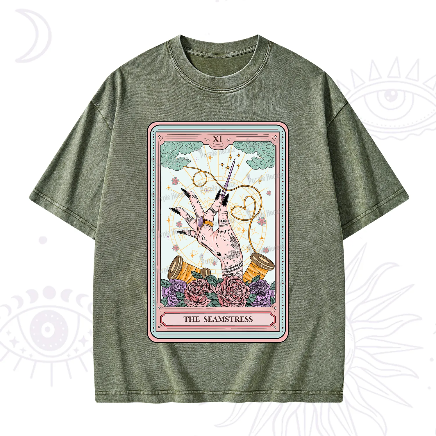 Purplehecate The Seamstress Tarot Washed T-Shirt
