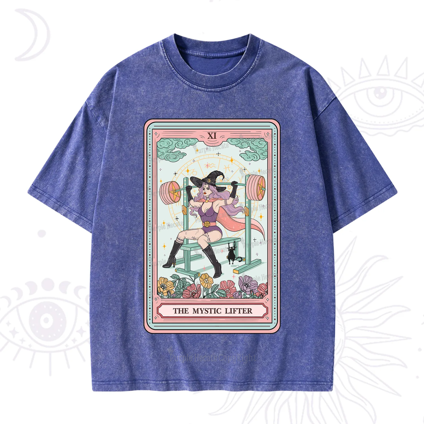 Purplehecate The Mystic Lifter Tarot Washed T-Shirt