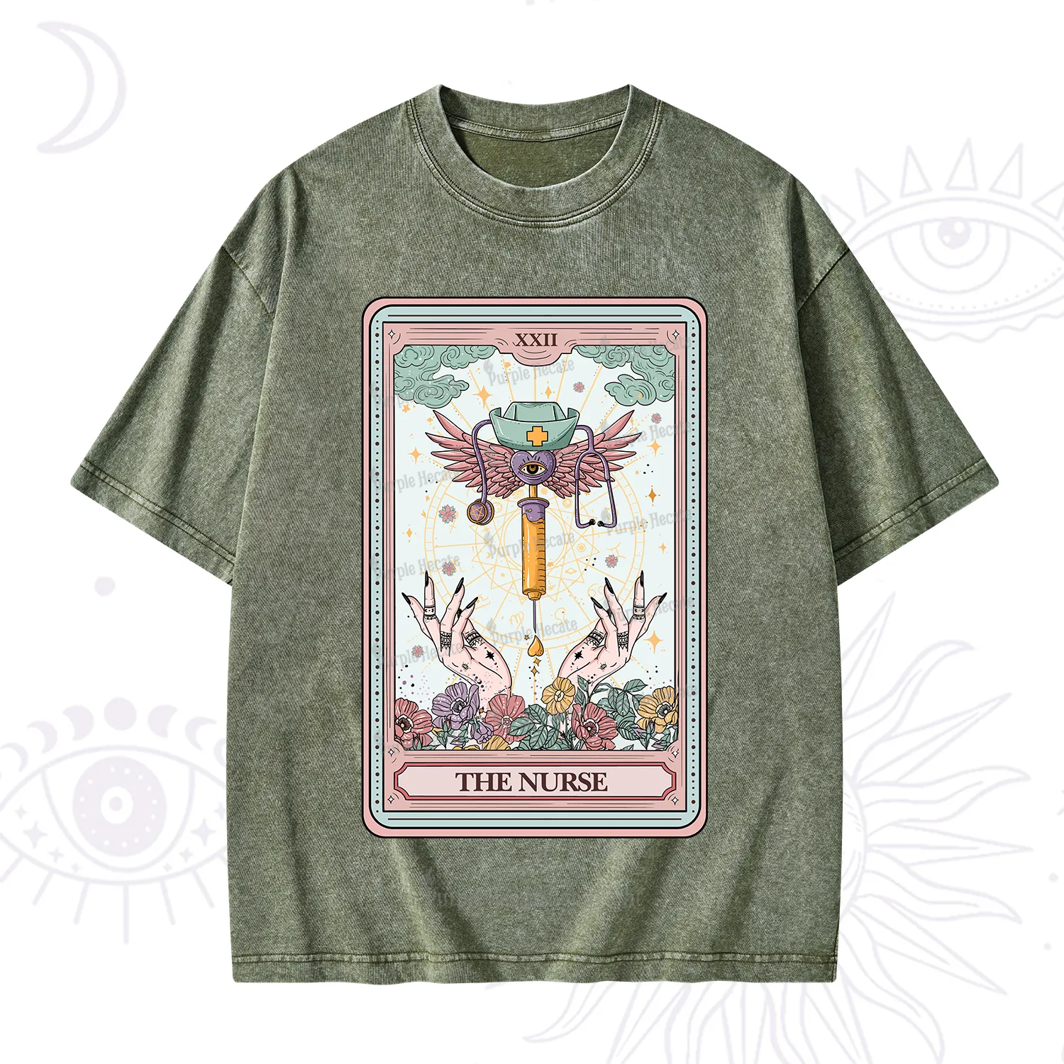Purplehecate The ER Nurse Tarot Washed T-Shirt