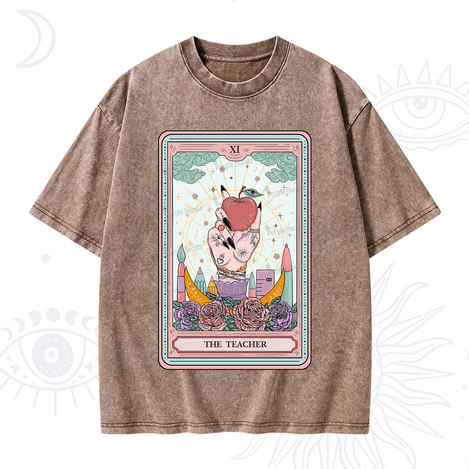 Purplehecate The Teacher Tarot Washed T-Shirt