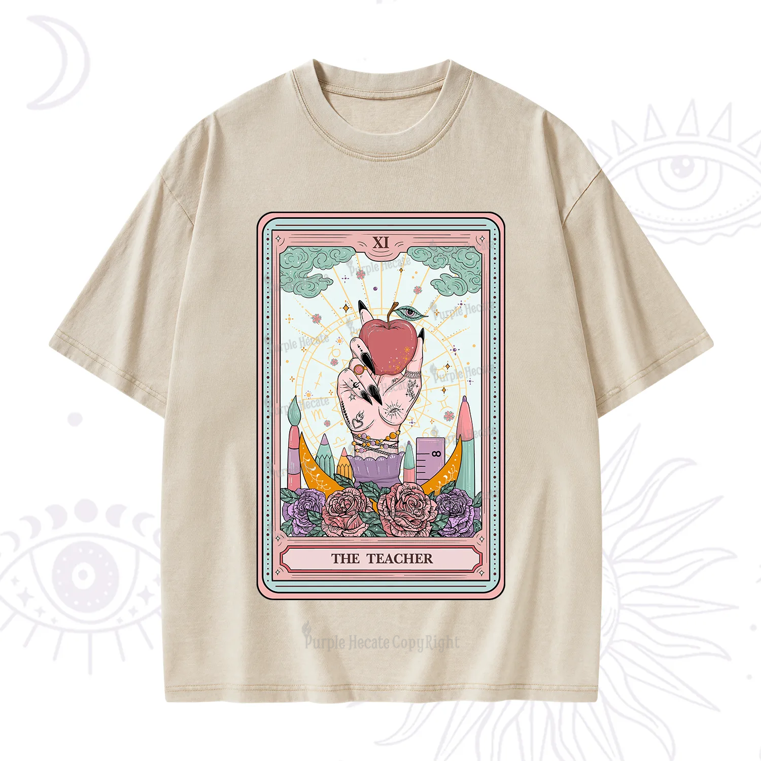 Purplehecate The Teacher Tarot Washed T-Shirt