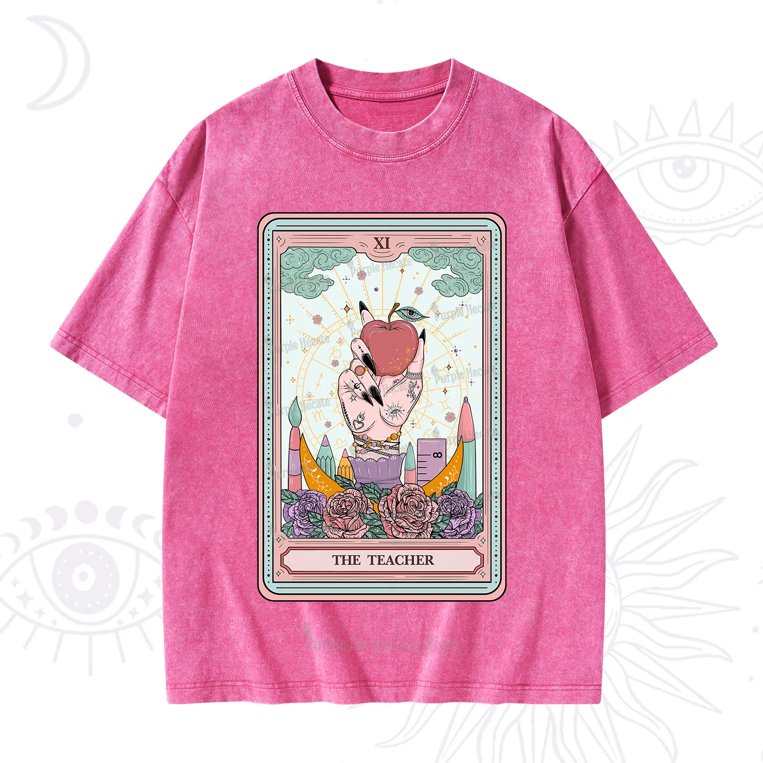 Purplehecate The Teacher Tarot Washed T-Shirt