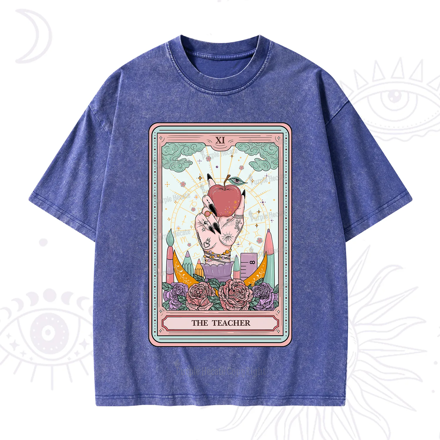 Purplehecate The Teacher Tarot Washed T-Shirt