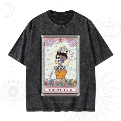 Purplehecate The Cat Lover Tarot Washed T-Shirt