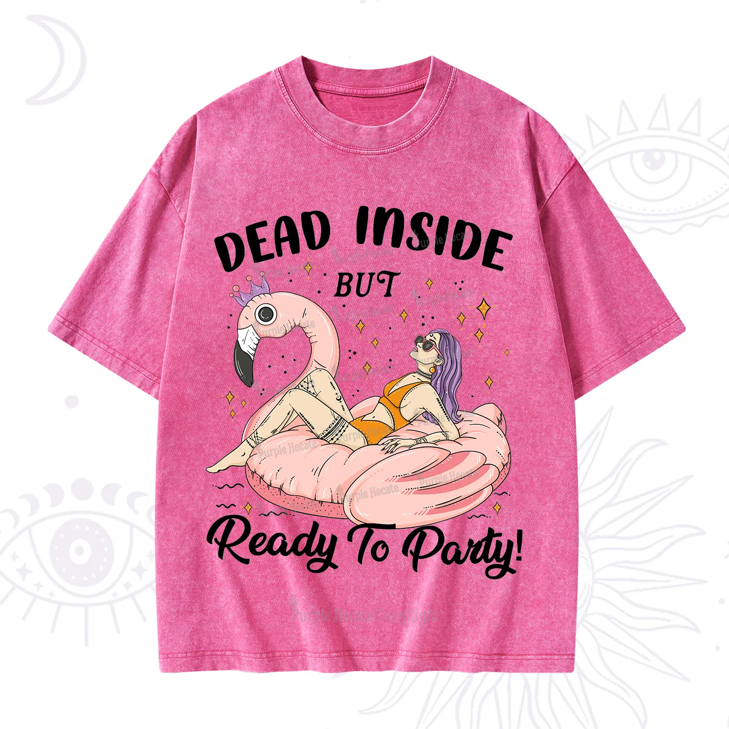 Purplehecate Dead Inside But Ready To Party Washed T-Shirt