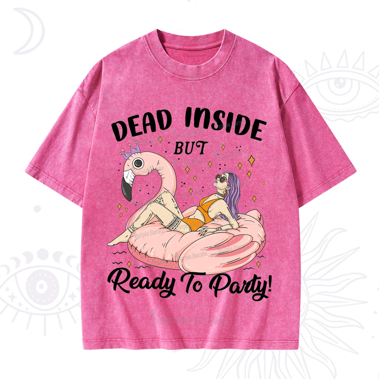 Purplehecate Dead Inside But Ready To Party Washed T-Shirt