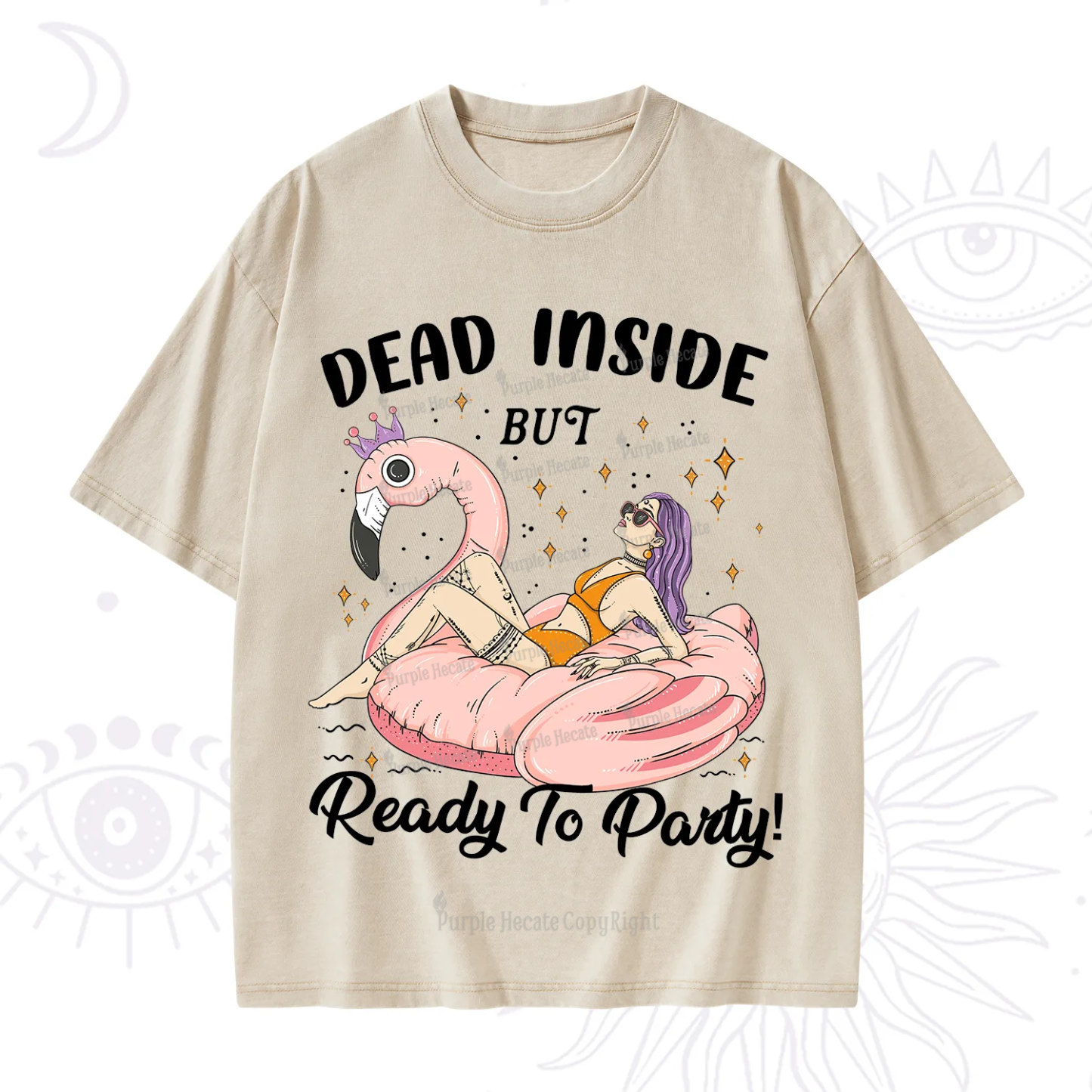 Purplehecate Dead Inside But Ready To Party Washed T-Shirt