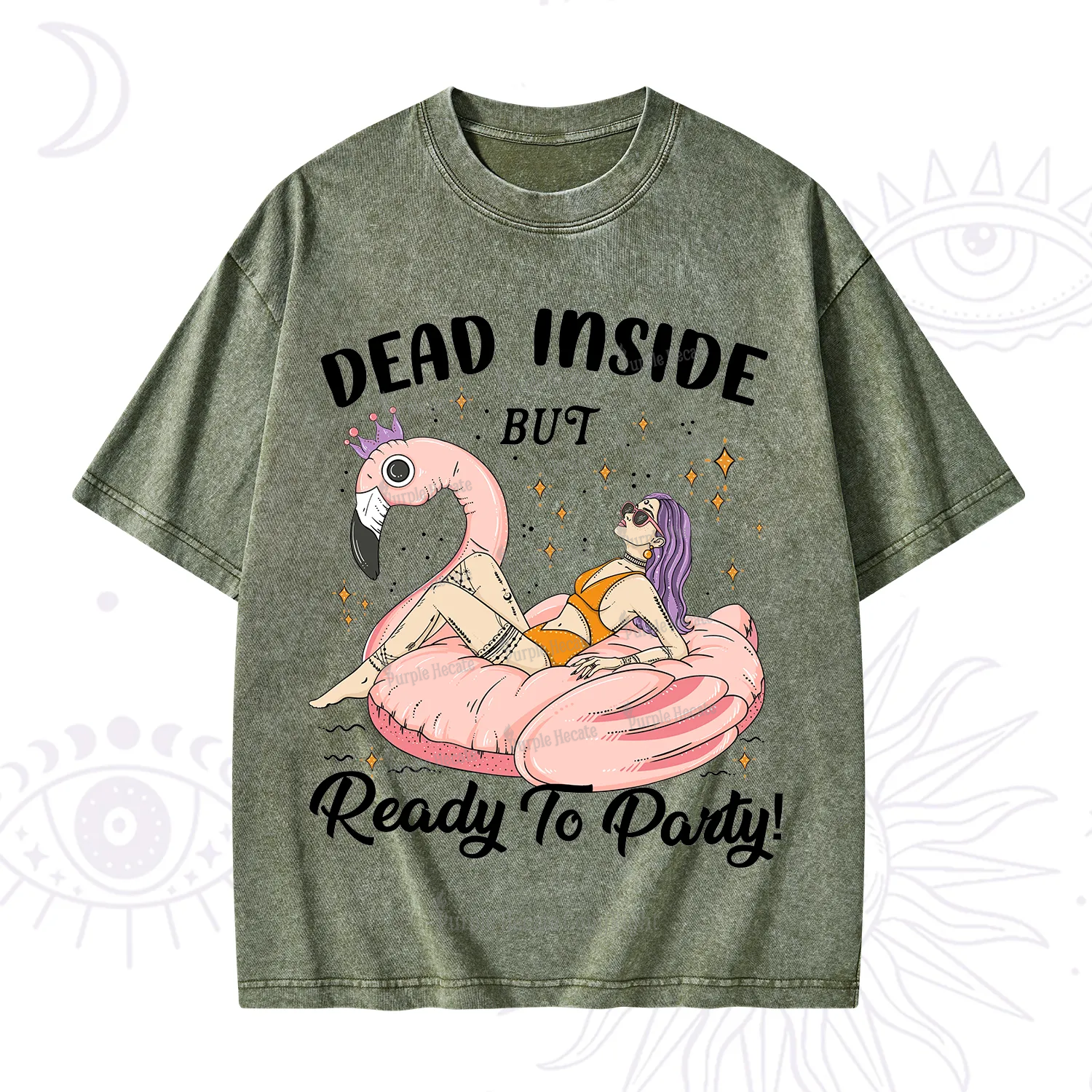 Purplehecate Dead Inside But Ready To Party Washed T-Shirt