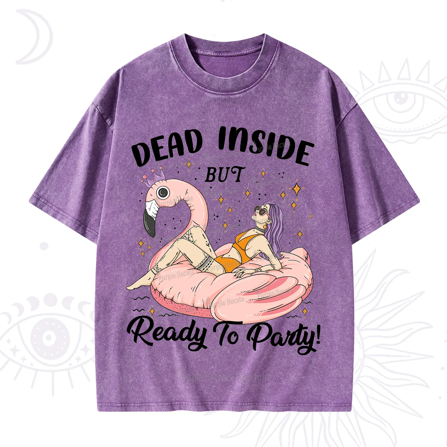 Purplehecate Dead Inside But Ready To Party Washed T-Shirt
