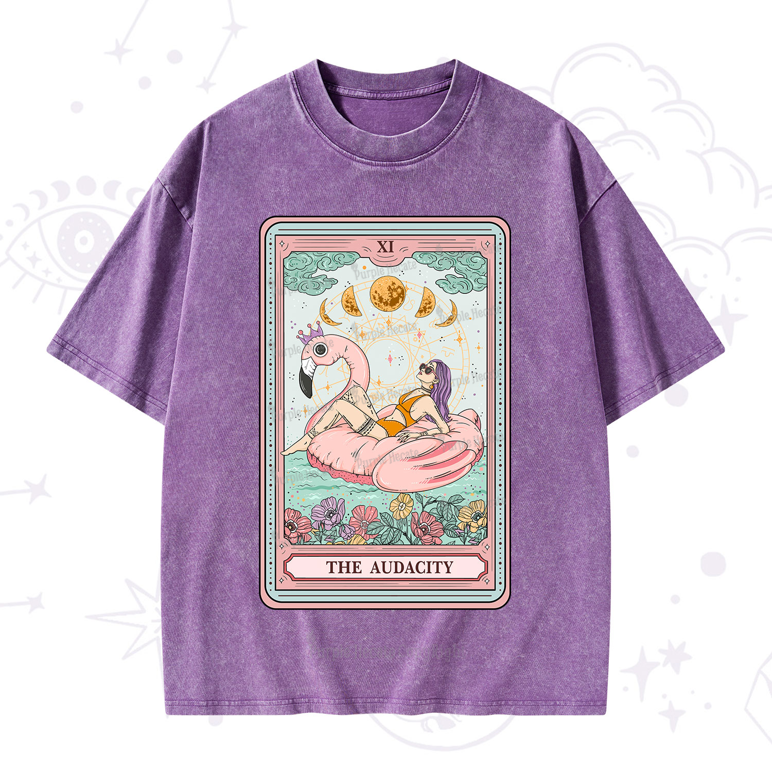Purplehecate The Vacation Audacity Tarot Washed T-Shirt