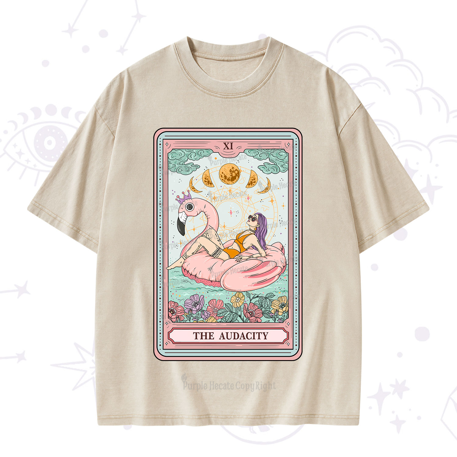 Purplehecate The Vacation Audacity Tarot Washed T-Shirt