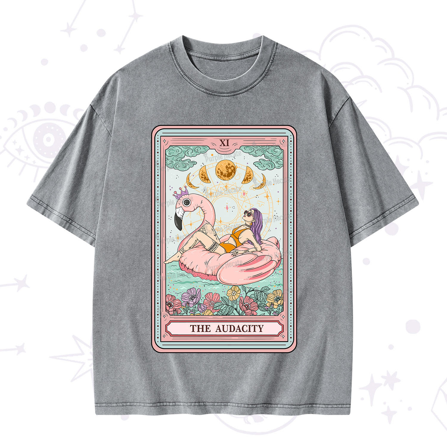Purplehecate The Vacation Audacity Tarot Washed T-Shirt