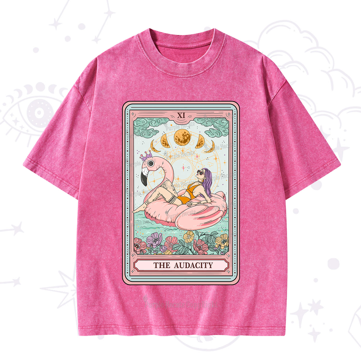 Purplehecate The Vacation Audacity Tarot Washed T-Shirt