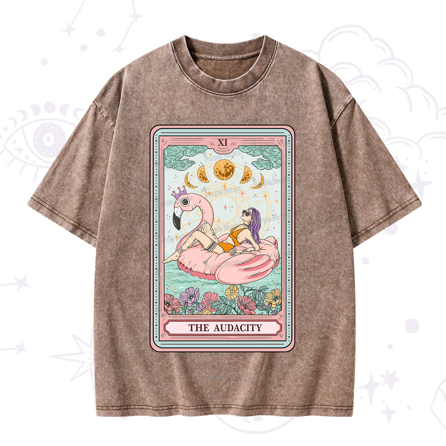 Purplehecate The Vacation Audacity Tarot Washed T-Shirt