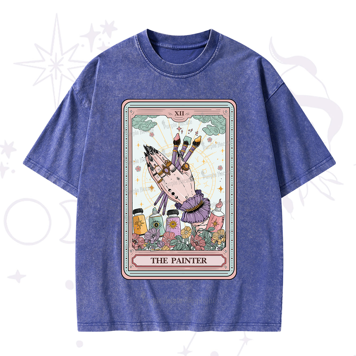 Purplehecate The Occult Painter Tarot Washed T-Shirt