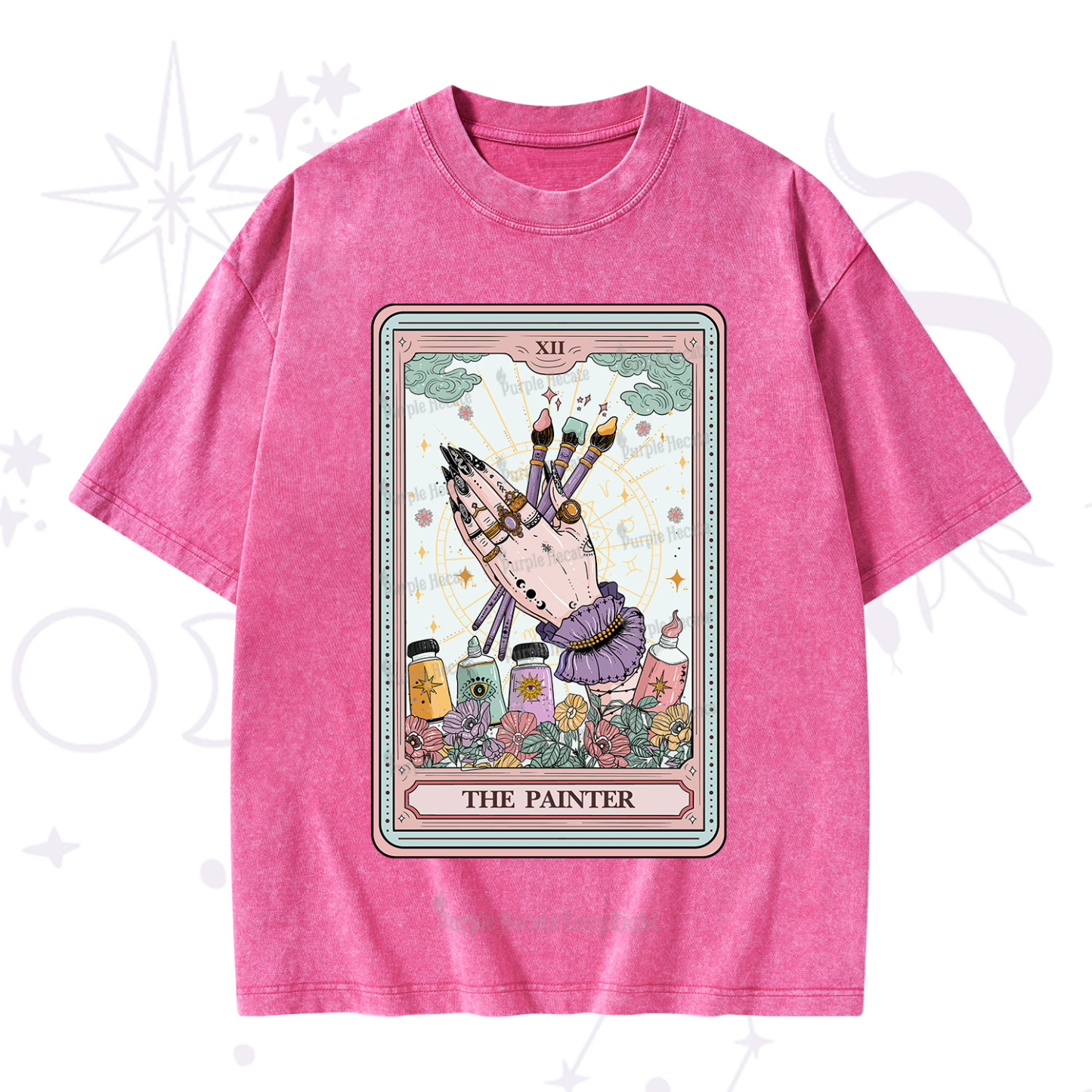 Purplehecate The Occult Painter Tarot Washed T-Shirt