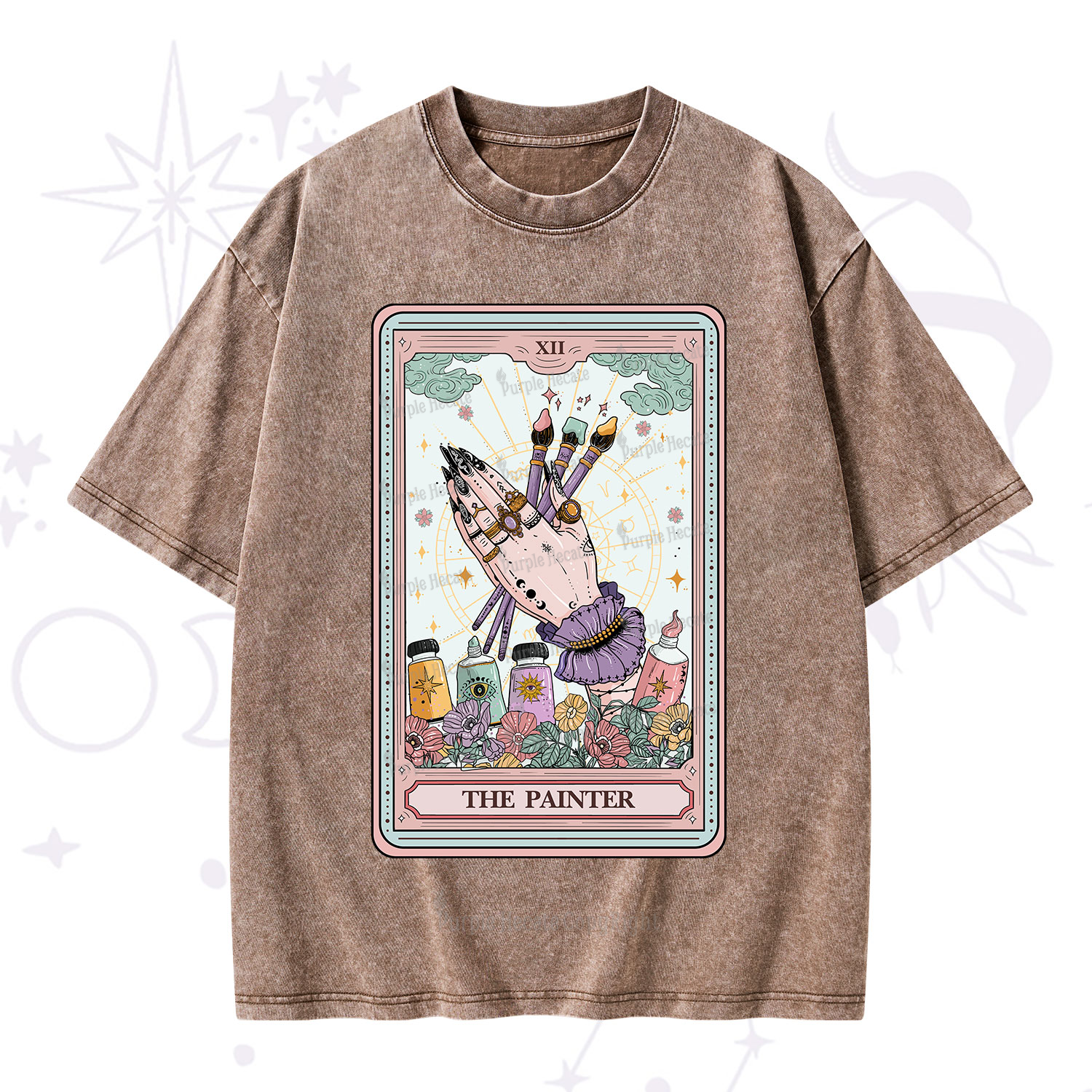 Purplehecate The Occult Painter Tarot Washed T-Shirt
