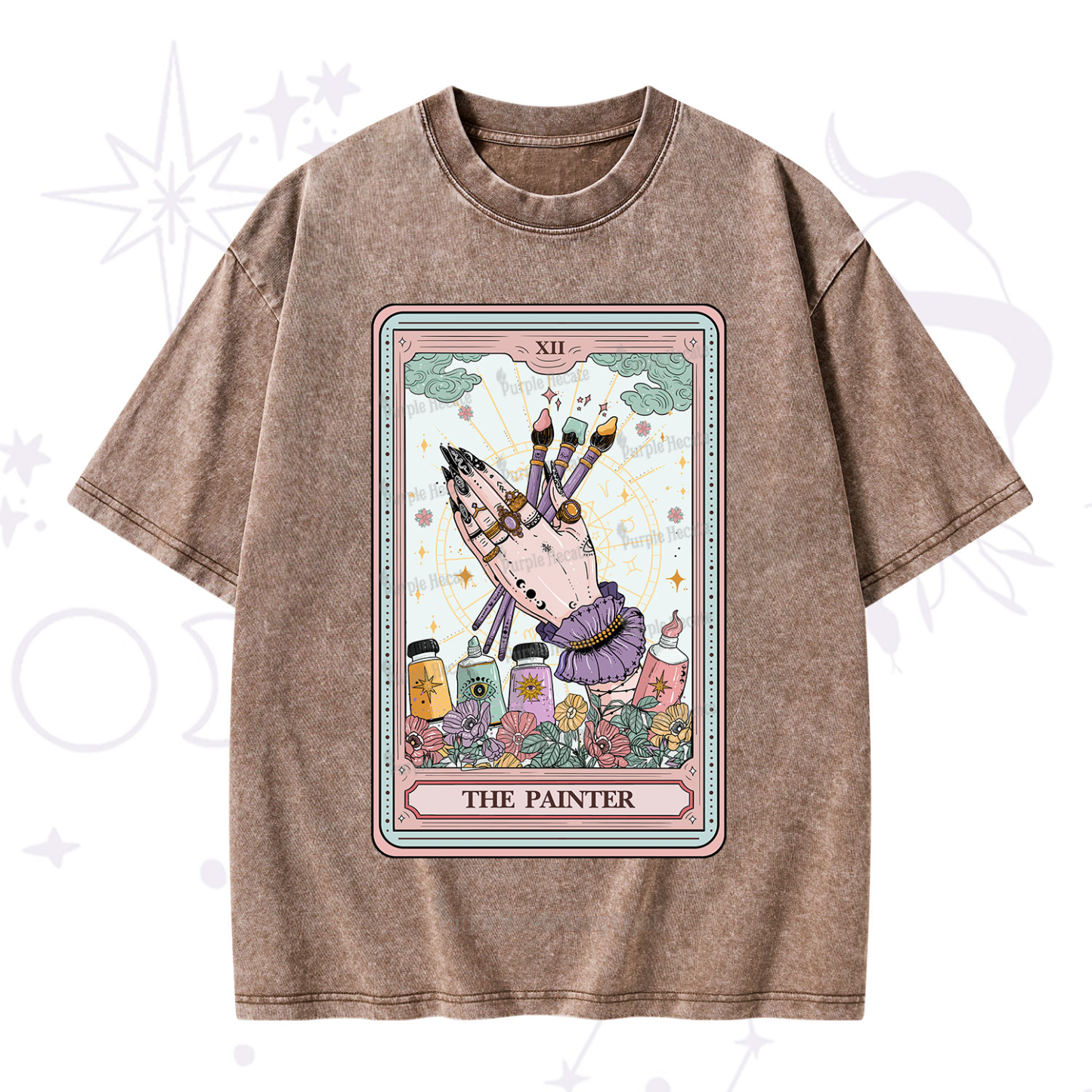 Purplehecate The Occult Painter Tarot Washed T-Shirt