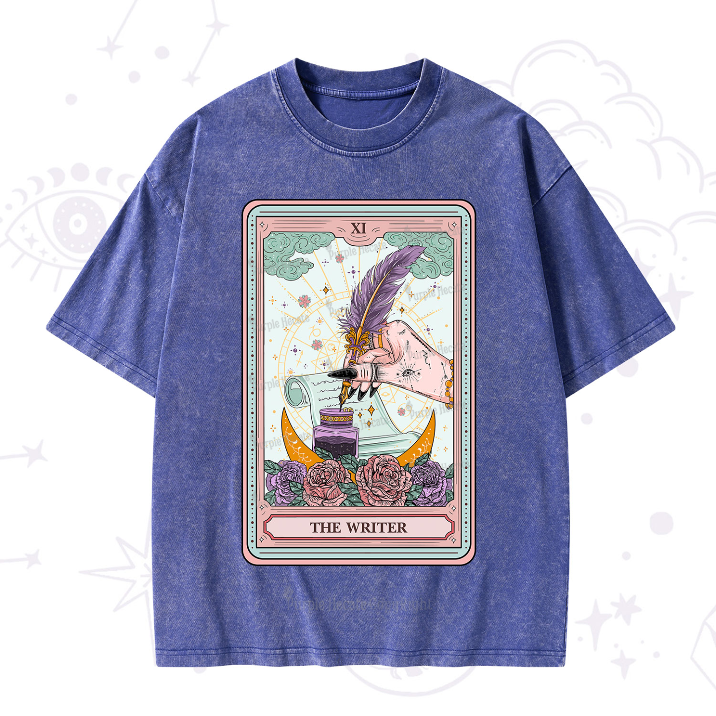 Purplehecate The Writer Tarot Washed T-Shirt