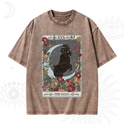 Purplehecate The Goat Tarot Card Washed T-Shirt