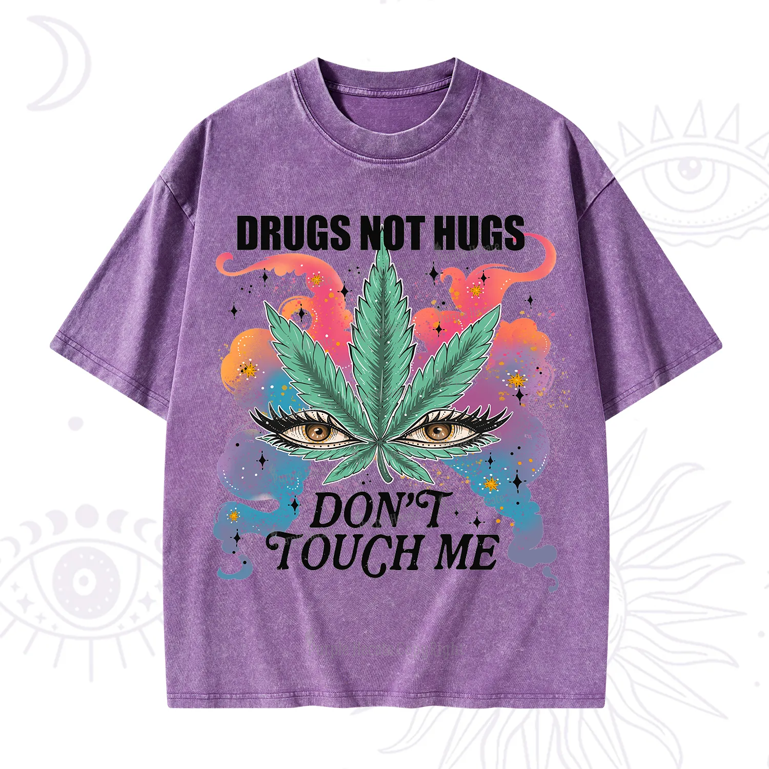 Purplehecate Drugs Not Hugs Washed T-Shirt