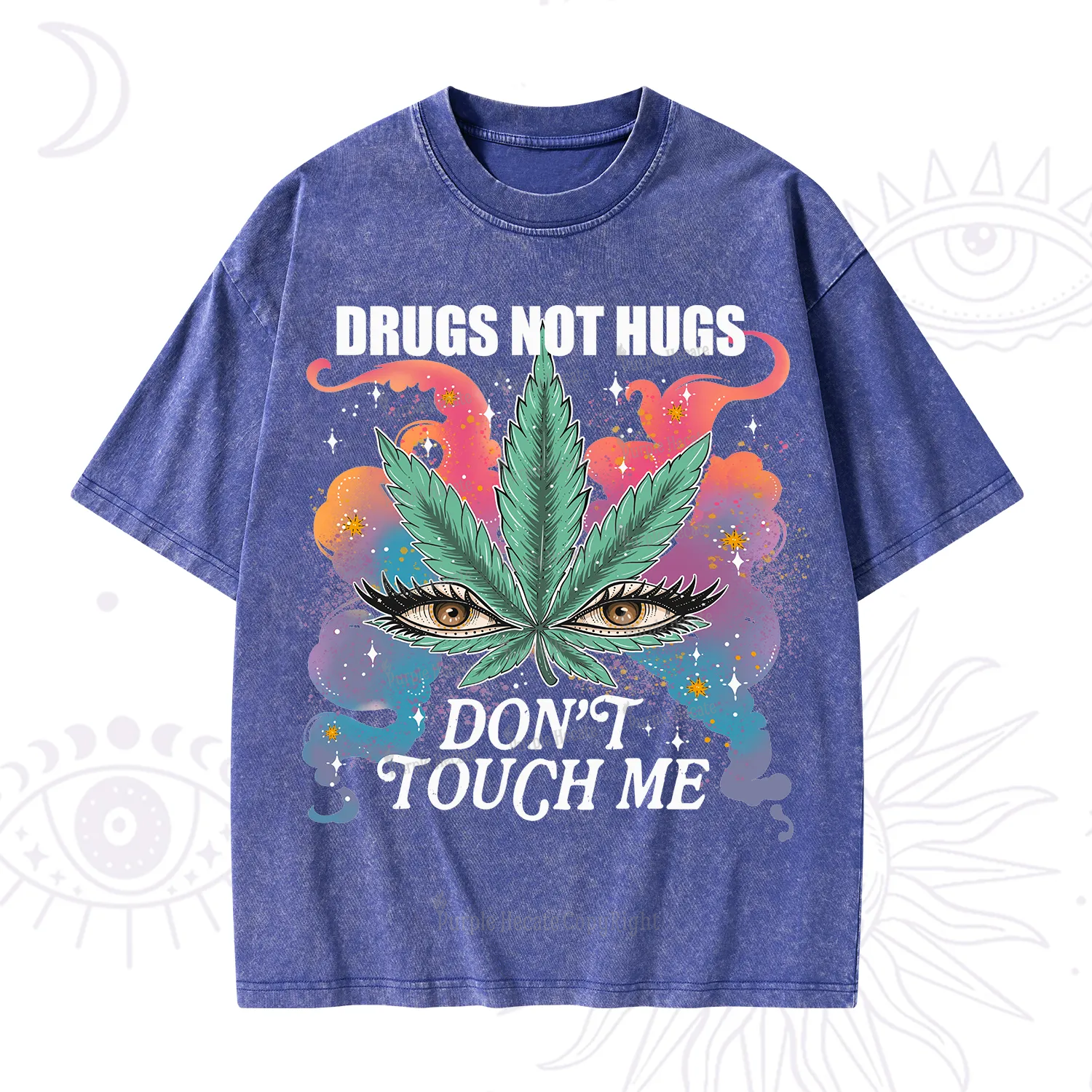 Purplehecate Drugs Not Hugs Washed T-Shirt