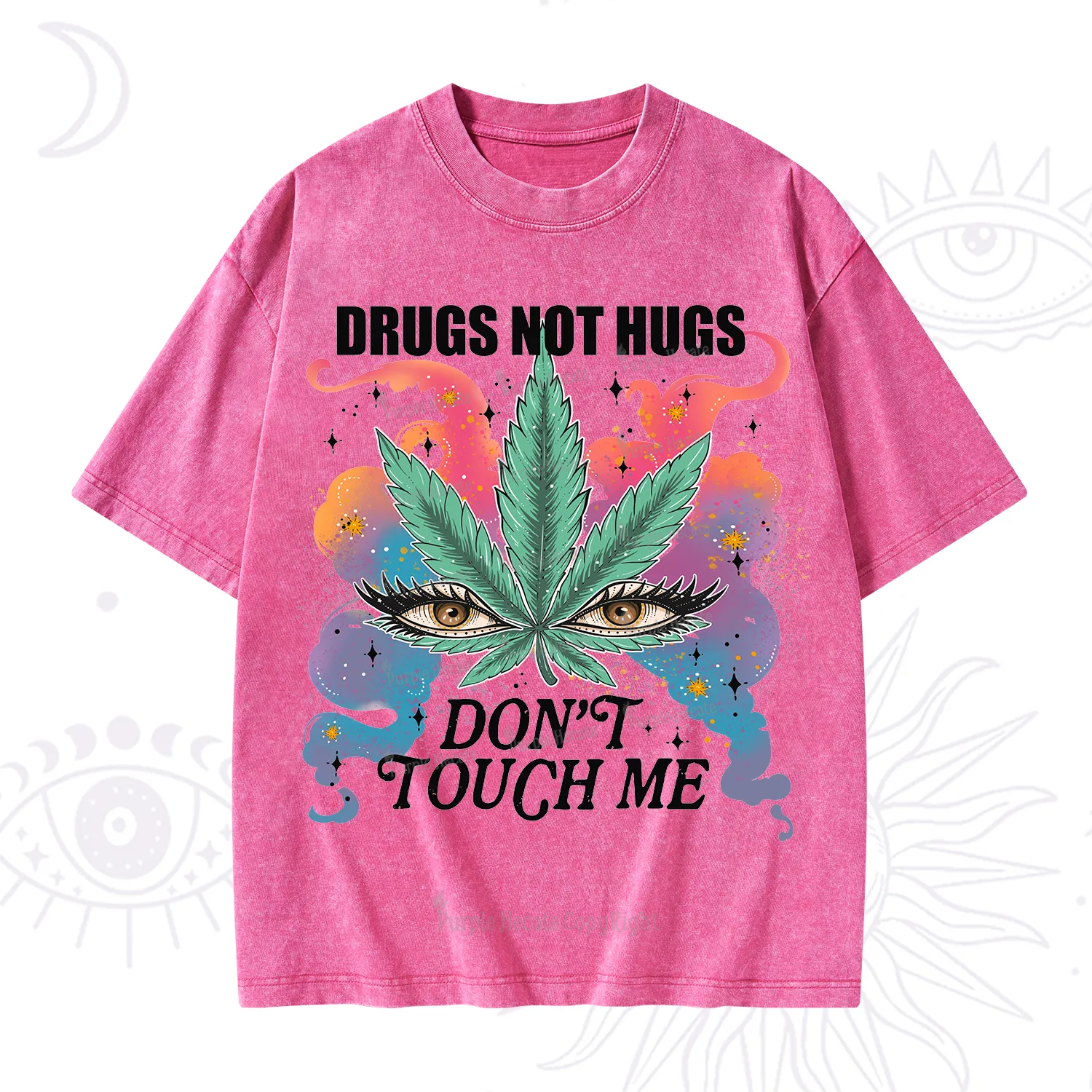 Purplehecate Drugs Not Hugs Washed T-Shirt
