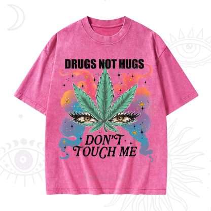 Purplehecate Drugs Not Hugs Washed T-Shirt