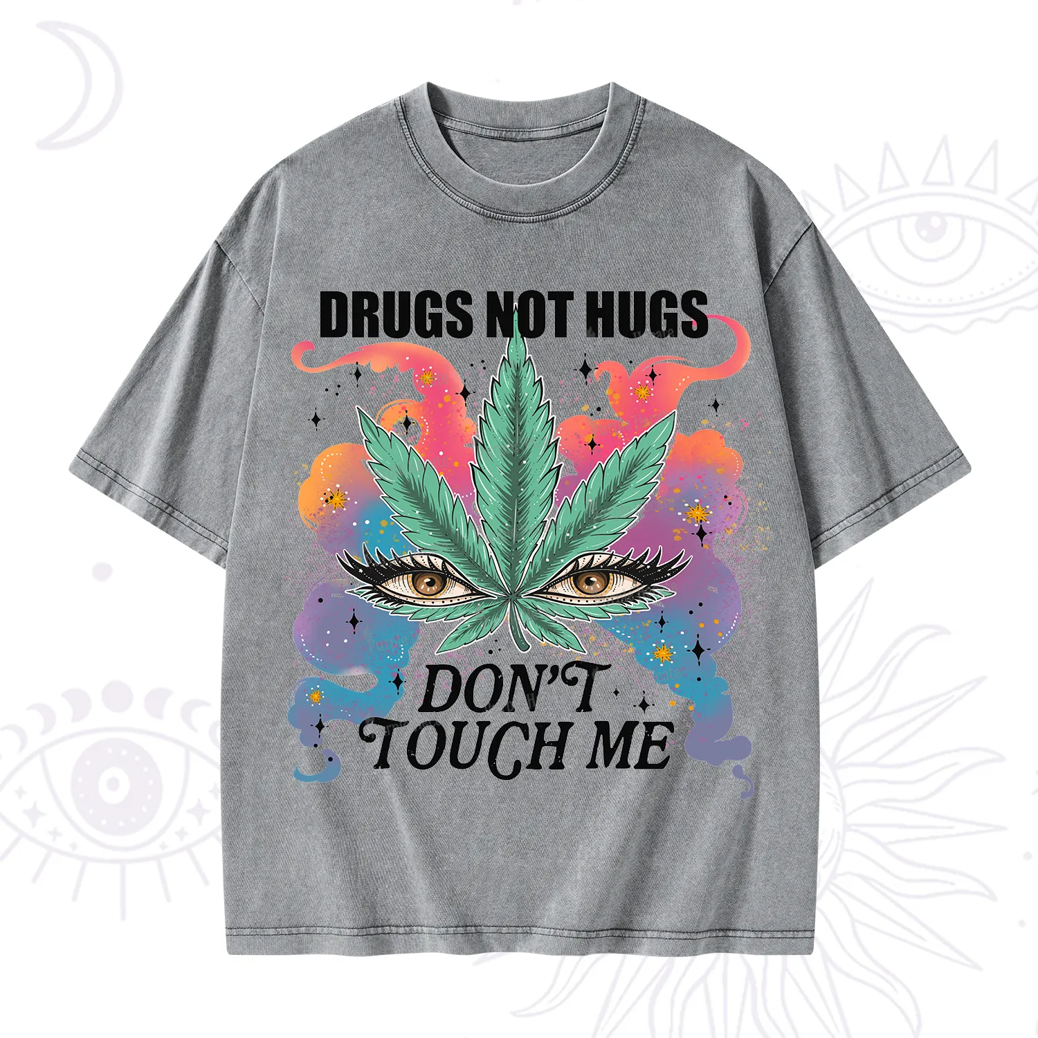 Purplehecate Drugs Not Hugs Washed T-Shirt