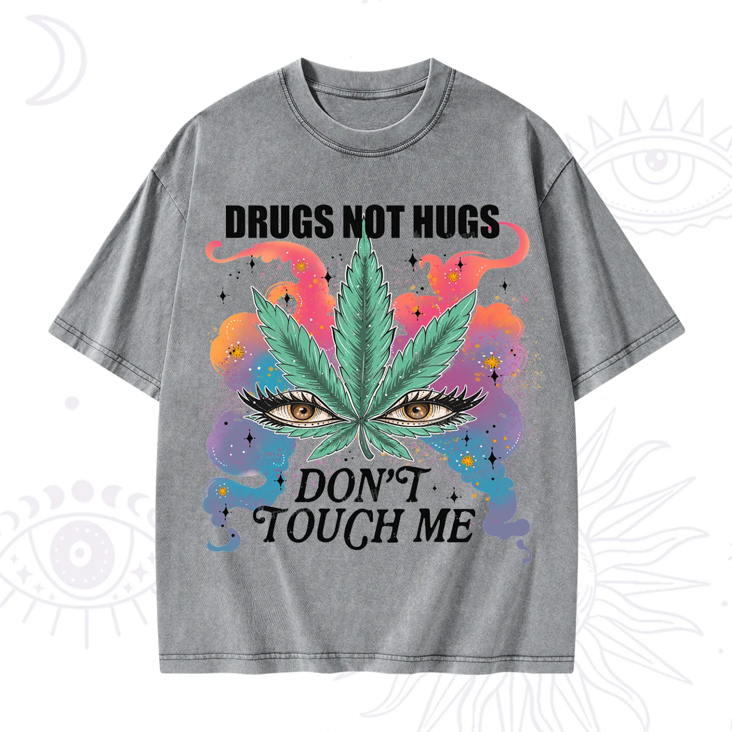 Purplehecate Drugs Not Hugs Washed T-Shirt