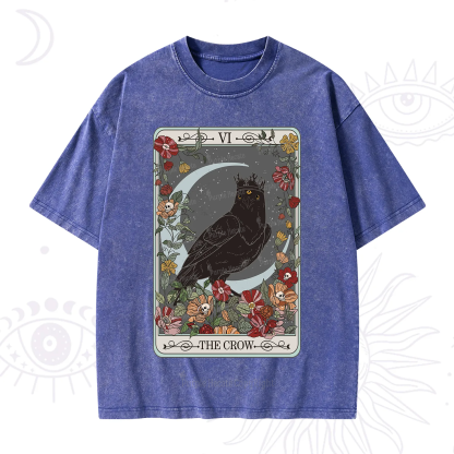 Purplehecate The Crow Tarot Card Washed T-Shirt