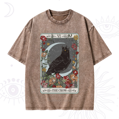 Purplehecate The Crow Tarot Card Washed T-Shirt
