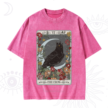 Purplehecate The Crow Tarot Card Washed T-Shirt
