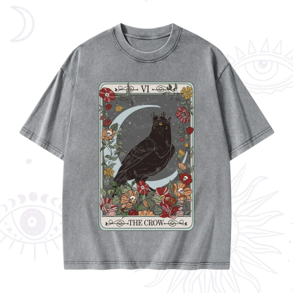 Purplehecate The Crow Tarot Card Washed T-Shirt