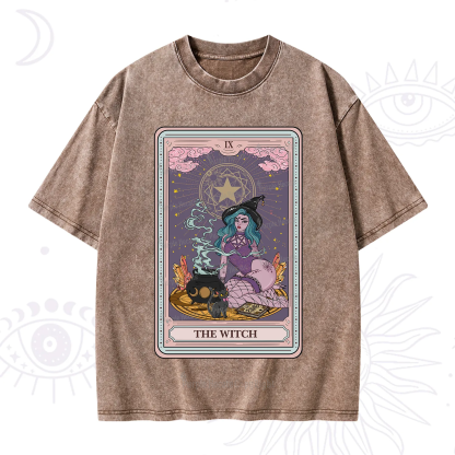 Purplehecate The Alchemy Witch Tarot Card Washed T-Shirt