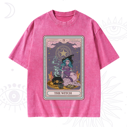 Purplehecate The Alchemy Witch Tarot Card Washed T-Shirt