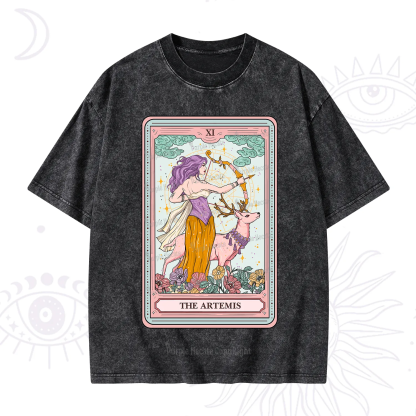 Purplehecate The Artemis Tarot Card Washed T-Shirt