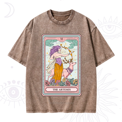 Purplehecate The Artemis Tarot Card Washed T-Shirt
