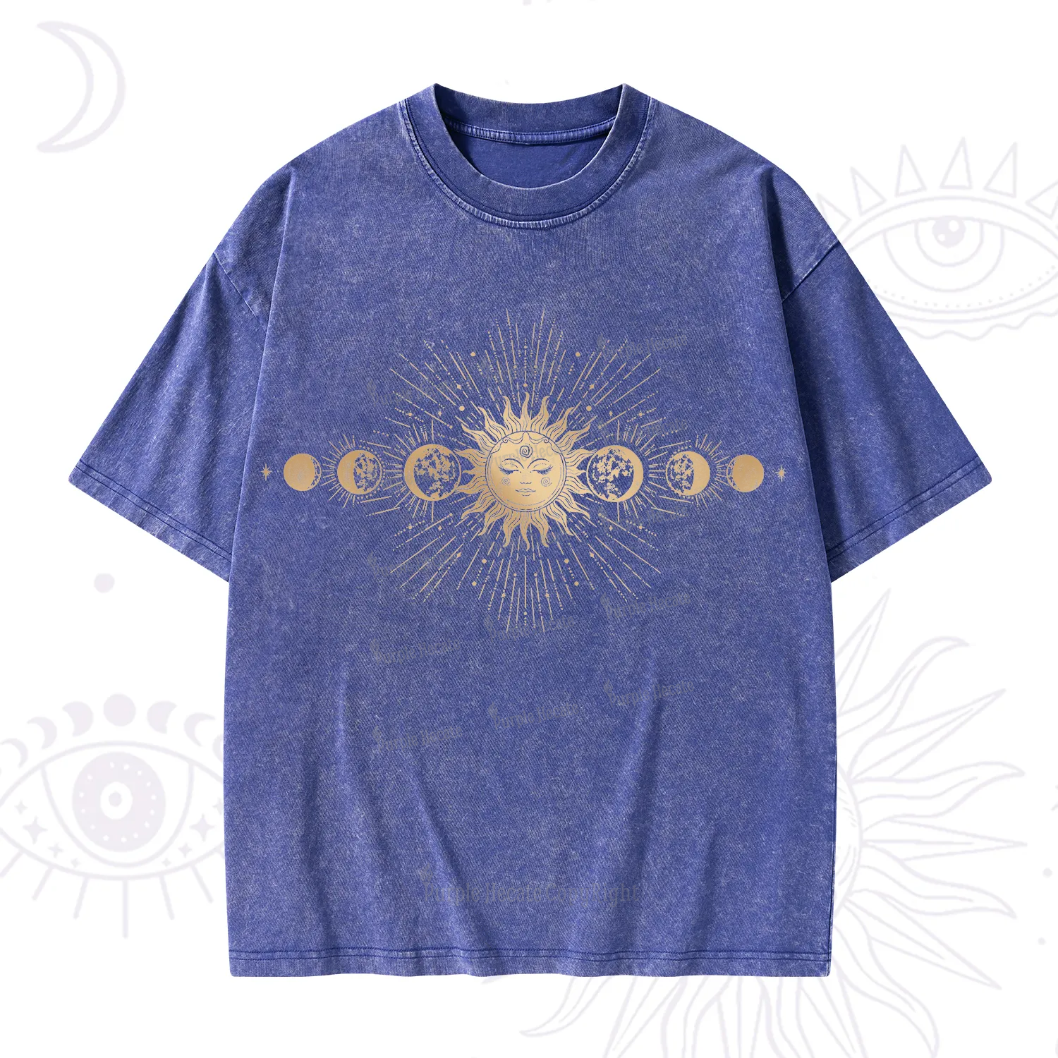 Purplehecate Mystical Moon And Sun Washed T-Shirt