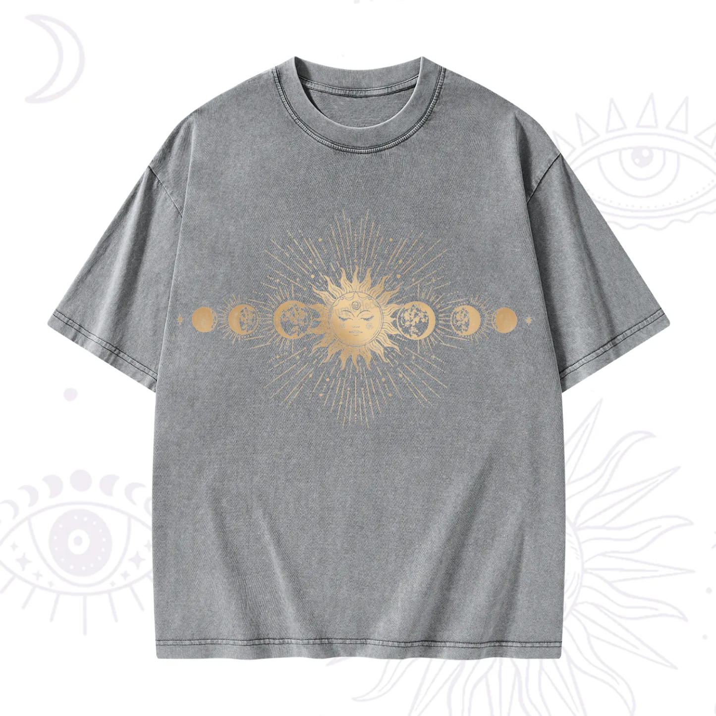 Purplehecate Mystical Moon And Sun Washed T-Shirt