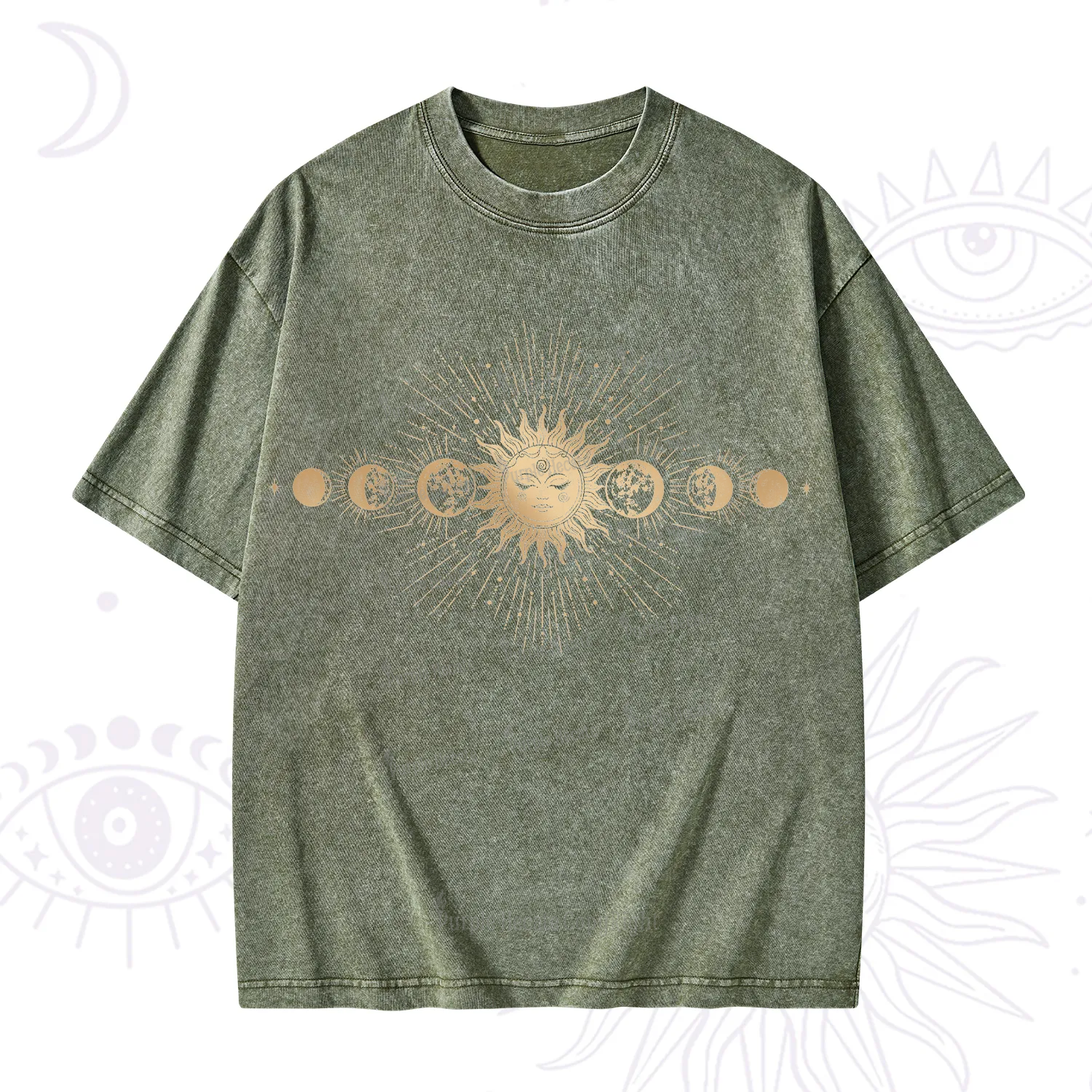Purplehecate Mystical Moon And Sun Washed T-Shirt