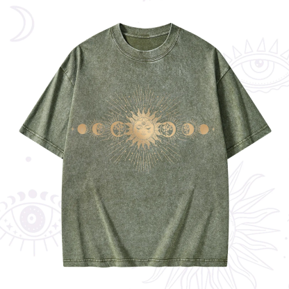 Purplehecate Mystical Moon And Sun Washed T-Shirt