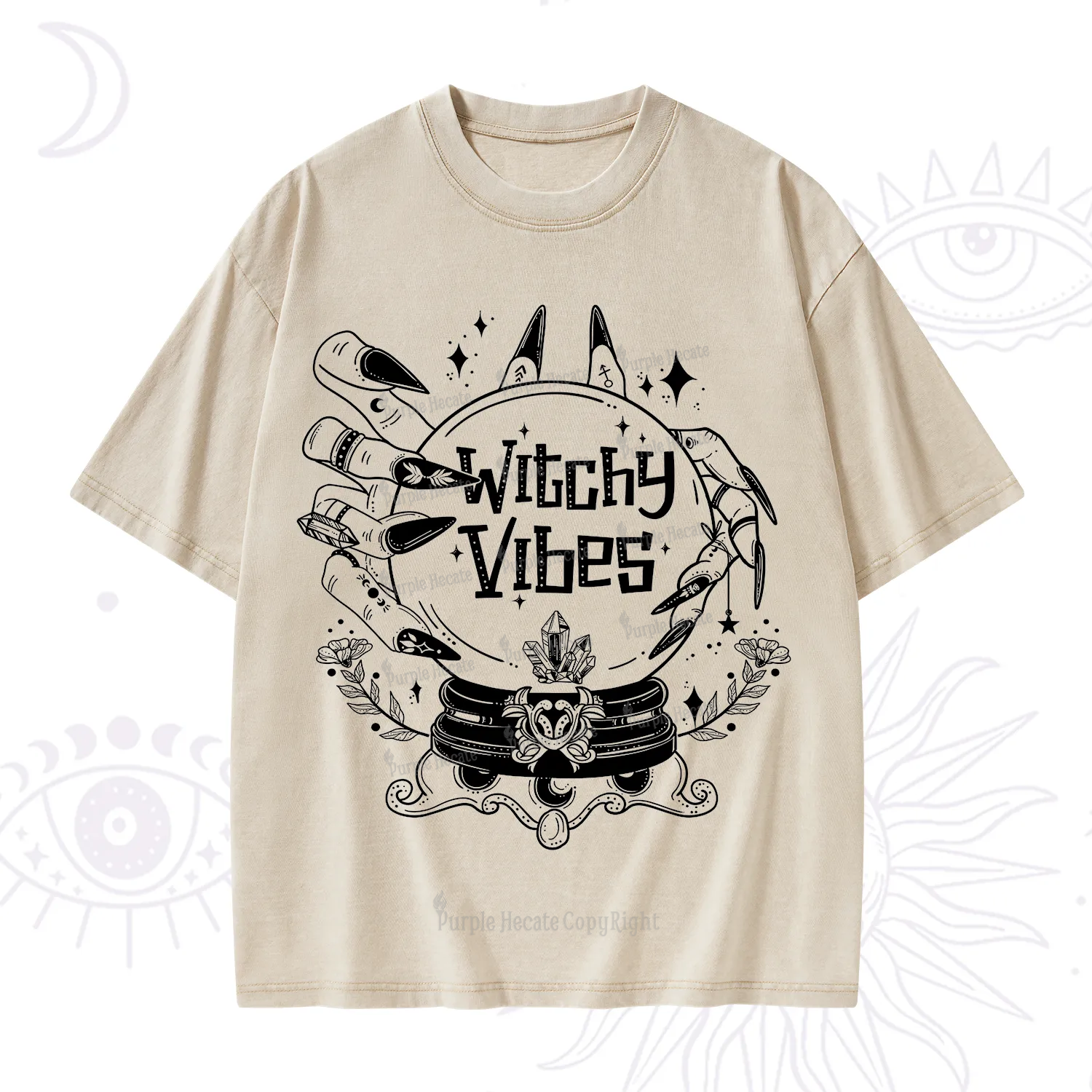 Purplehecate Witchy Vibes Washed T-Shirt