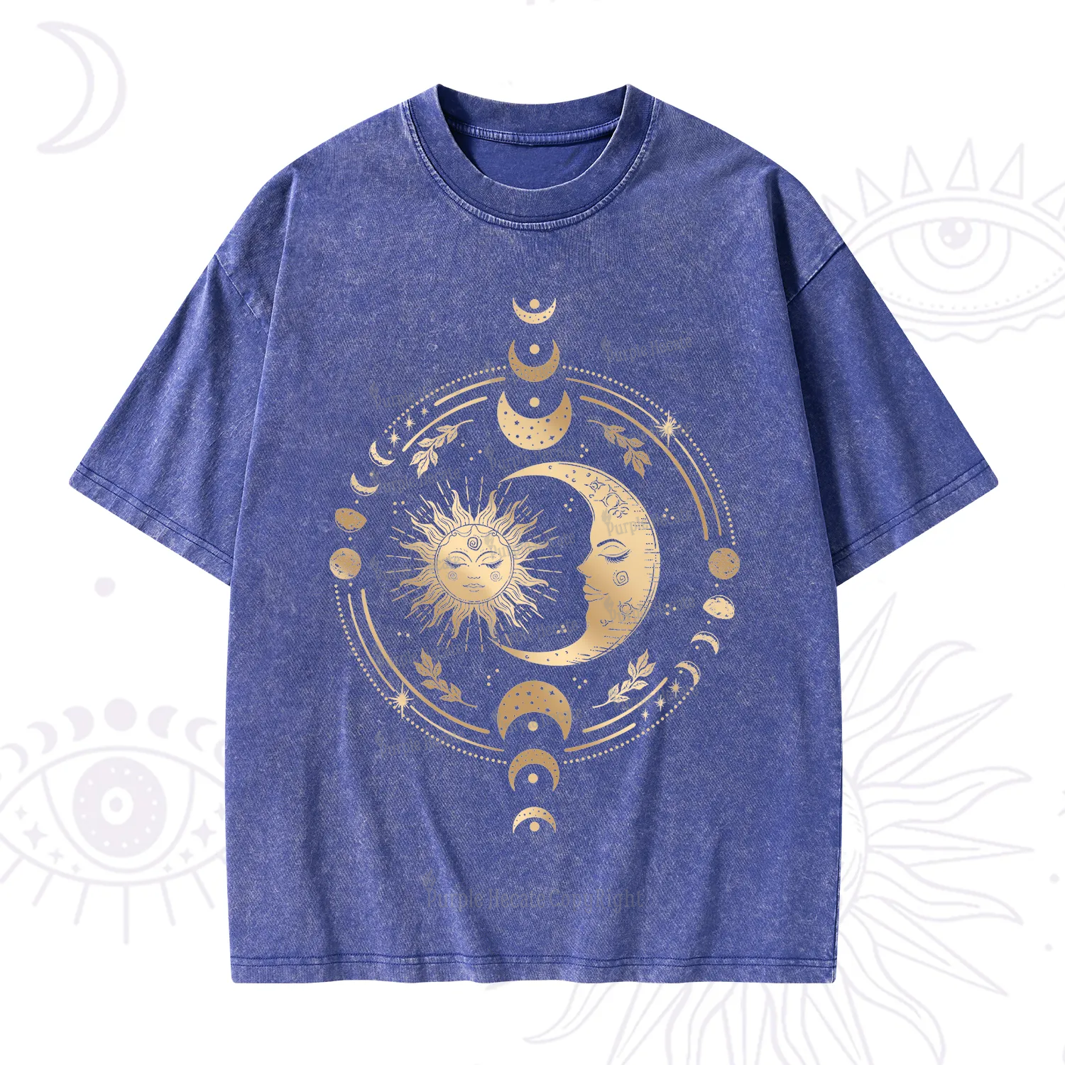 Purplehecate Celestial Sun and Moon Washed T-Shirt